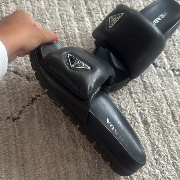 Prada Black Slide Sandals size 38.5 - Picture 2 of 6